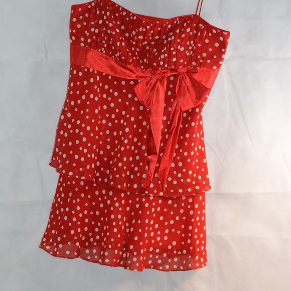 Liz Claiborne Red White Polka Dot Dress SZ 10 - Picture 3 of 7